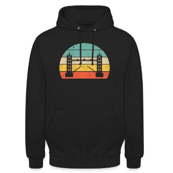 Tower Bridge Shirt - Unisex Hoodie - Schwarz - Vorne - Alina (178cm) & Michal (187cm)
