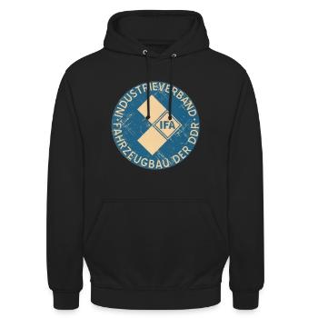 IFA Fahrzeugbau DDR - Unisex Hoodie - Schwarz - Vorne - Alina (178cm) & Michal (187cm)