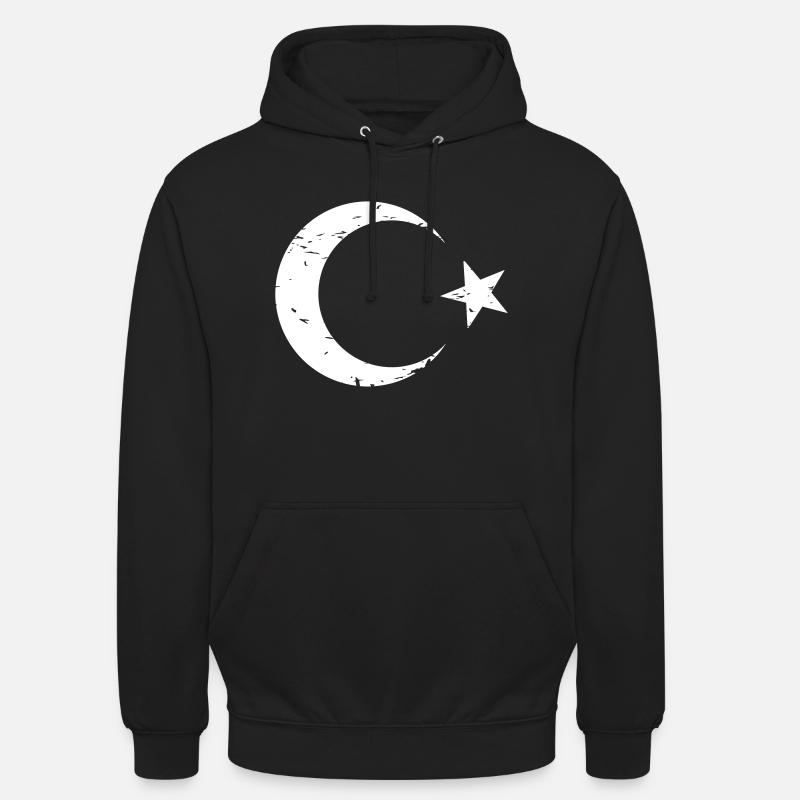 Drapeau turc style vintage - Sweat-shirt à capuche unisexe - noir