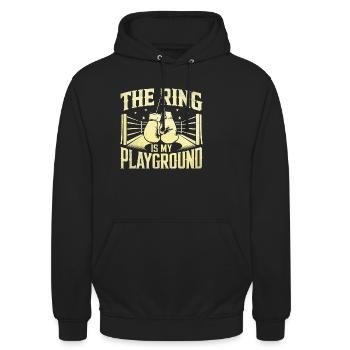 L’anneau est mon terrain de jeu Boxer Sports Gym Athlète - Sweat-shirt à capuche unisexe - noir - Devant - Alina (178cm) & Michal (187cm)