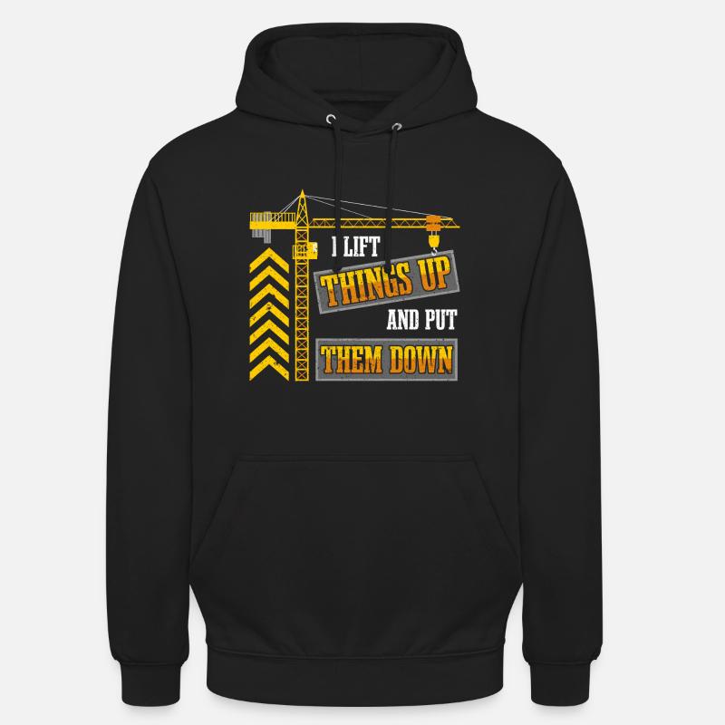 Construction d’un grutier - Sweat-shirt à capuche unisexe - noir