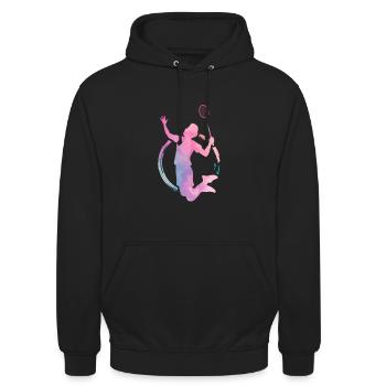 Badminton Hobby - Unisex Hoodie - Schwarz - Vorne - Alina (178cm) & Michal (187cm)