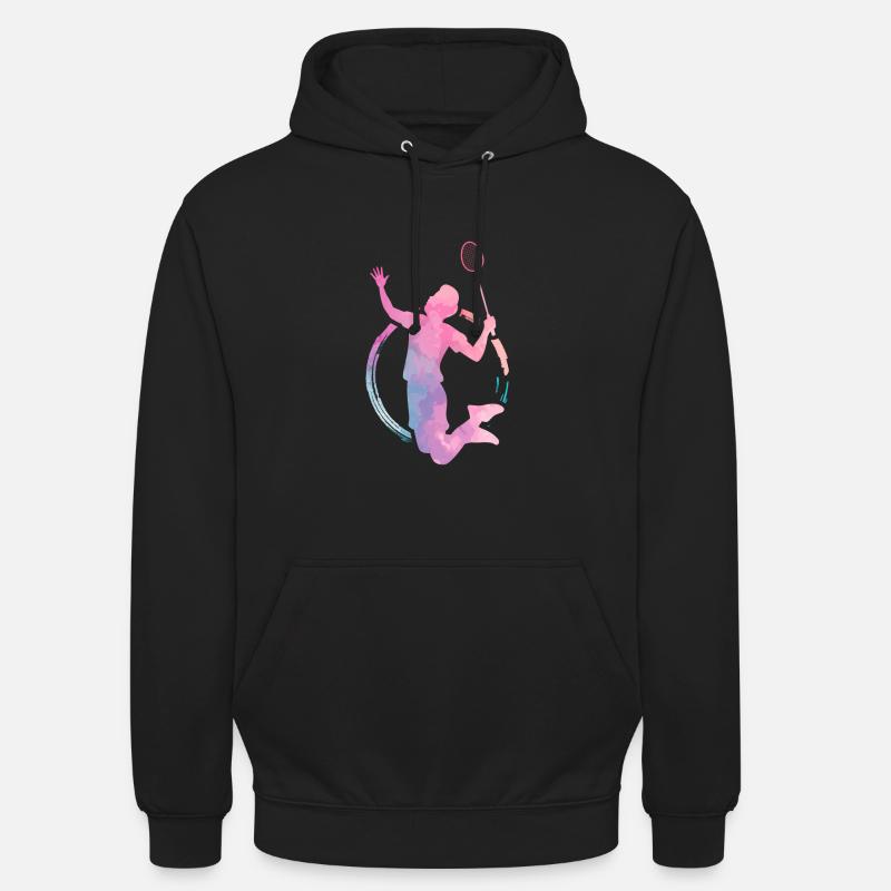 Badminton hobby - Hættetrøje unisex - sort