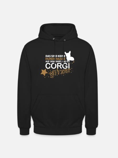 Corgi Glitzer - Unisex Hoodie - Schwarz