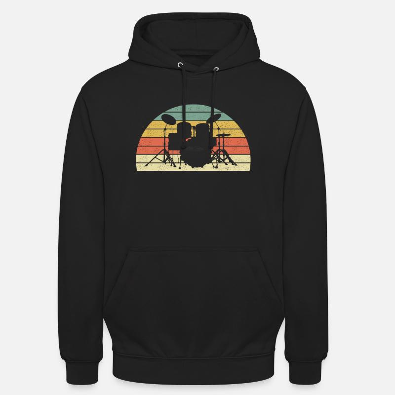 percussion - Sweat-shirt à capuche unisexe - noir