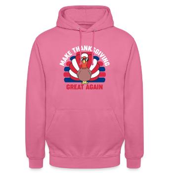 Machen Sie Thanksgiving wieder großartig Republikanische Familie - Unisex Hoodie - Pink - Vorne - Alina (178cm) & Michal (187cm)