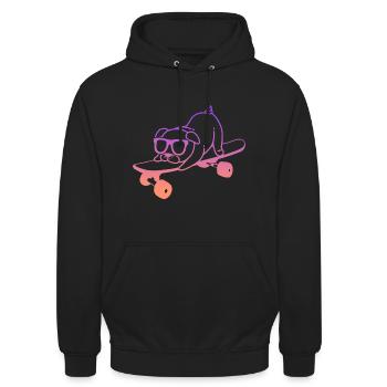 Skateboarding Hund Skateboard Tricks Skater - Unisex Hoodie - Schwarz - Vorne - Alina (178cm) & Michal (187cm)