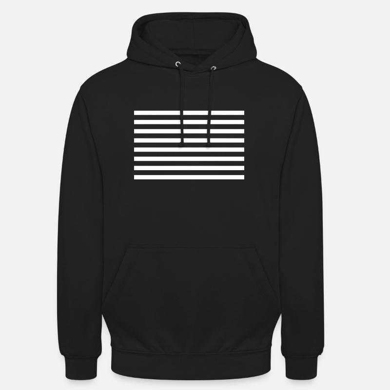 Motif de lignes horizontal - Sweat-shirt à capuche unisexe - noir