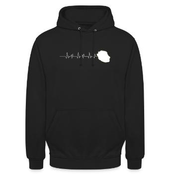 Hearbeat Ile de la Réunion Cadeau Original - Sweat-shirt à capuche unisexe - noir - Devant - Alina (178cm) & Michal (187cm)