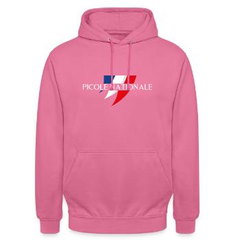 Picole Nationale - Sweat-shirt à capuche unisexe - rose - Devant - Alina (178cm) & Michal (187cm)