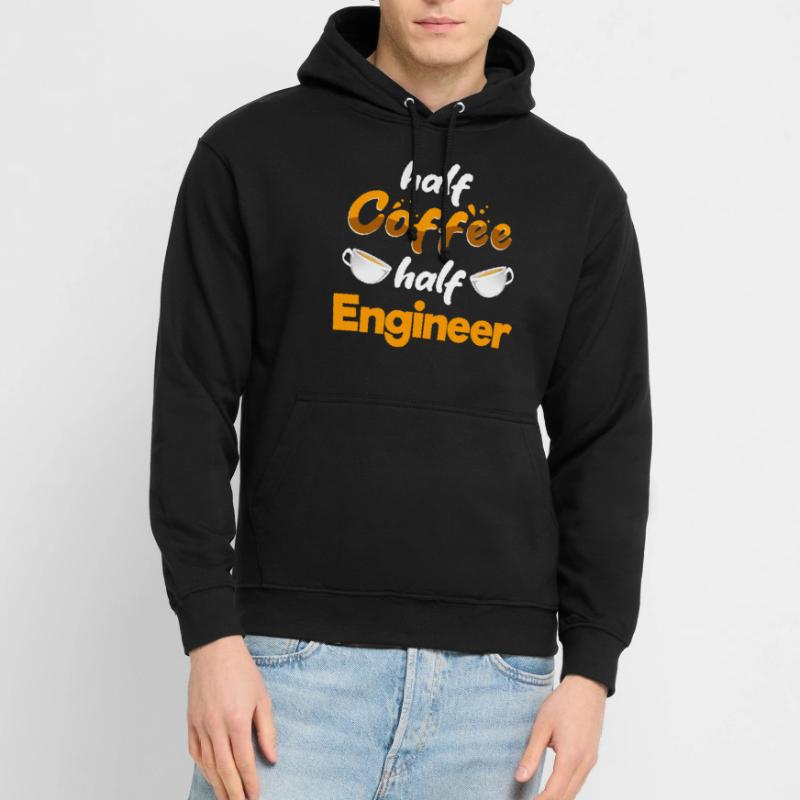 Half Coffee Half Engineer Funny Engineering Humor Unisex Hoodie