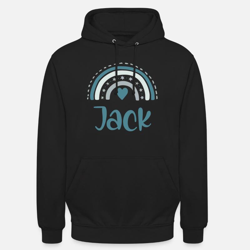 Jack Nom Arc-en-ciel - Sweat-shirt à capuche unisexe - noir