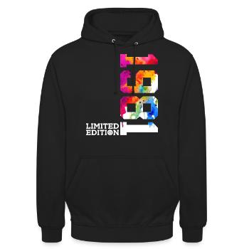 45. GEBURTSTAG LIMITED EDITION 1981 - Unisex Hoodie - Schwarz - Vorne - Alina (178cm) & Michal (187cm)