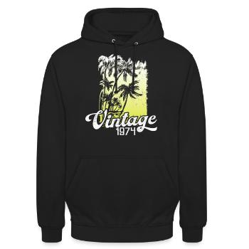 Diese Legende Wurde 1974 Geboren Geburtstag Retro - Unisex Hoodie - Schwarz - Vorne - Alina (178cm) & Michal (187cm)