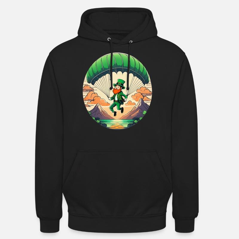 Parapente Trèfle de la Saint-Patrick - Sweat-shirt à capuche unisexe - noir
