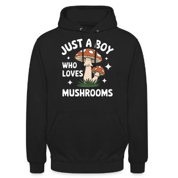 Pilz Pilze Funghi Champignon - Unisex Hoodie - Schwarz - Vorne - Alina (178cm) & Michal (187cm)