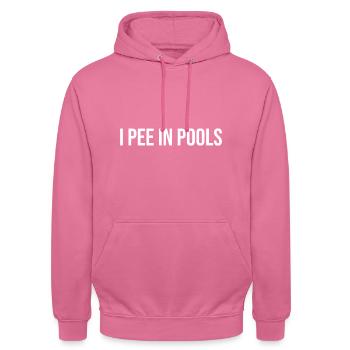 I Pee In Pools - Unisex Hoodie - Pink - Vorne - Alina (178cm) & Michal (187cm)
