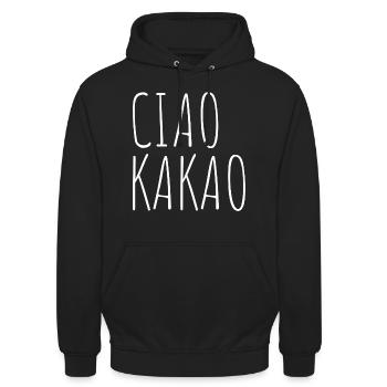 Ciao Kakao Schokolade und Tschüss - Unisex Hoodie - Schwarz - Vorne - Alina (178cm) & Michal (187cm)