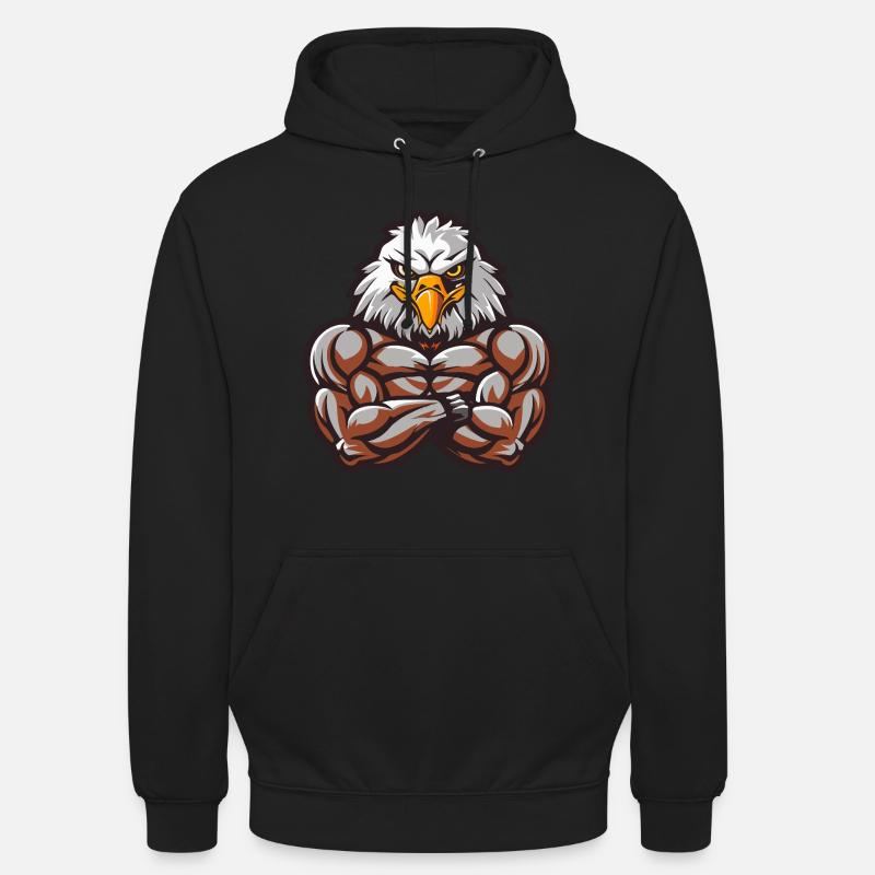 Musculation Eagle Muscles - Sweat-shirt à capuche unisexe - noir