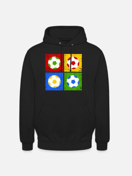 Voetbal popart - Uniseks hoodie - zwart