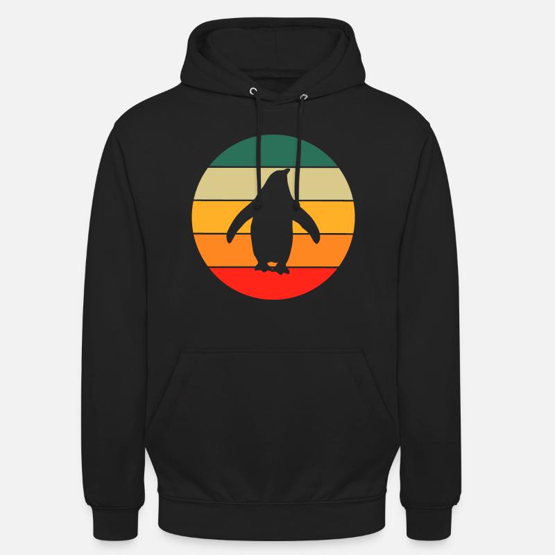 Pingouin rétro - Sweat-shirt à capuche unisexe - noir