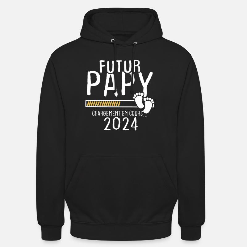 Futur Papy 2024 - Sweat-shirt à capuche unisexe - noir