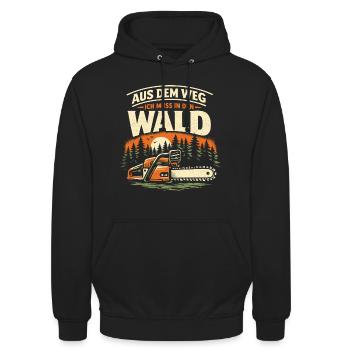 Lustiger Kettensäge Spruch Holzfäller Forstwirt - Unisex Hoodie - Schwarz - Vorne - Alina (178cm) & Michal (187cm)