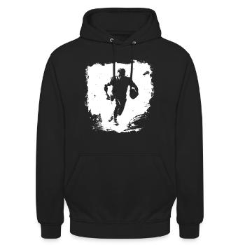 Art de rue du rugby - Sweat-shirt à capuche unisexe - noir - Devant - Alina (178cm) & Michal (187cm)