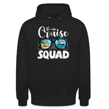 Cruise Squad Sunglasses Holiday Trip - Unisex Hoodie - black - Front - Alina (178cm) & Michal (187cm)