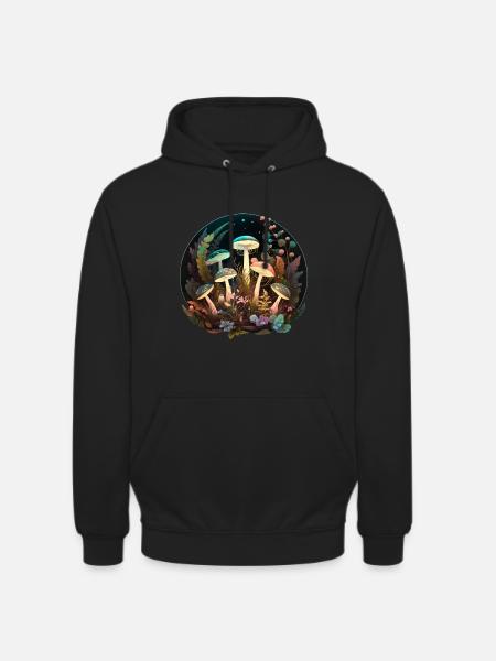 Magic Mushrooms - Magic Mushrooms Nature - Unisex Hoodie - black