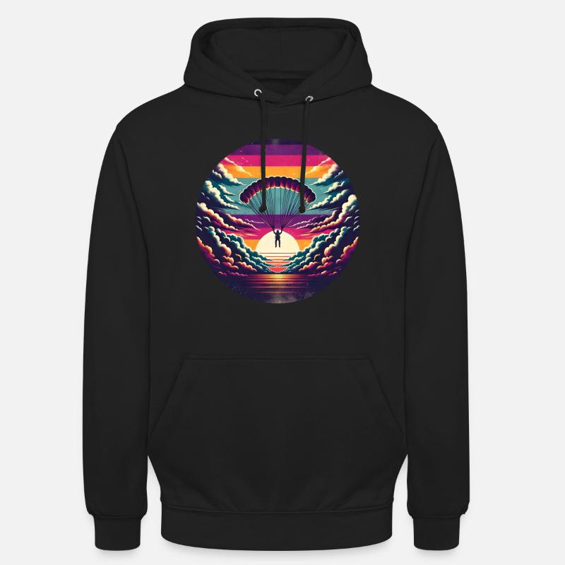 Parachutisme - Sweat-shirt à capuche unisexe - noir