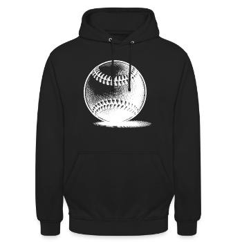 Vintager Baseball für Trainer und Spieler - Unisex Hoodie - Schwarz - Vorne - Alina (178cm) & Michal (187cm)