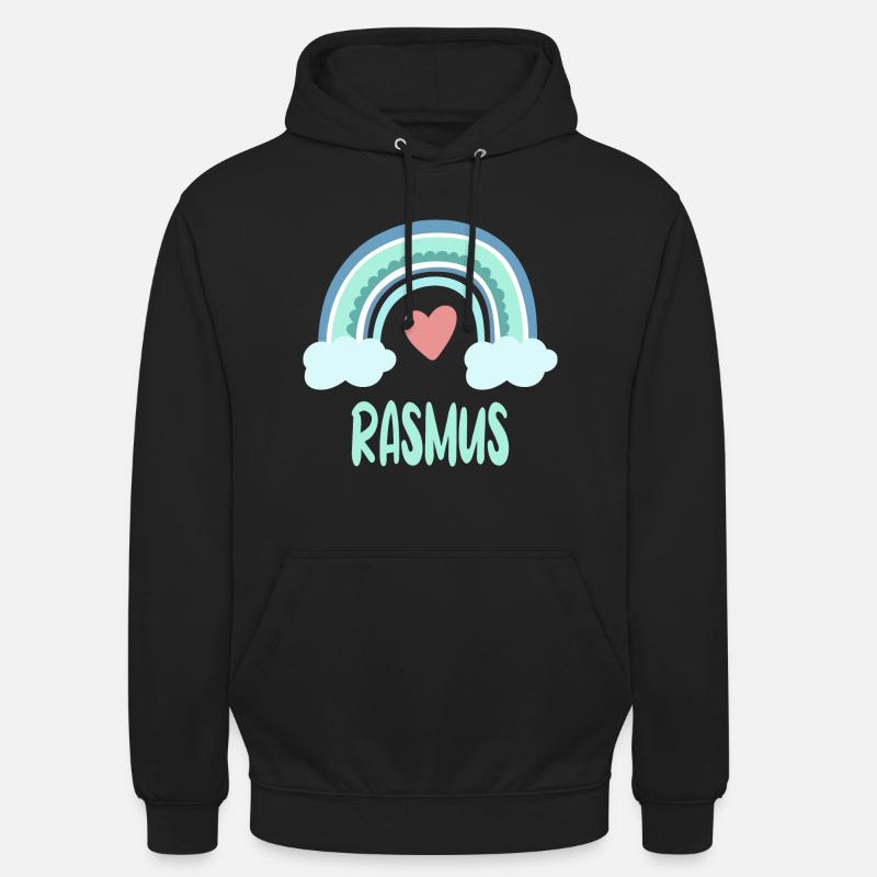 Rasmus Nombre Rainbow Baby - Sudadera con capucha unisex - negro