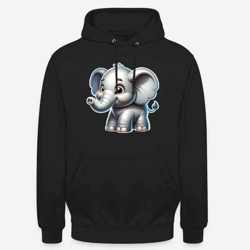 Éléphant - Sweat-shirt à capuche unisexe - noir