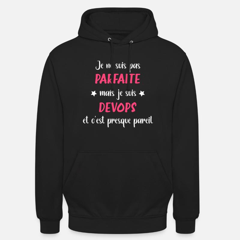 devops - Sweat-shirt à capuche unisexe - noir