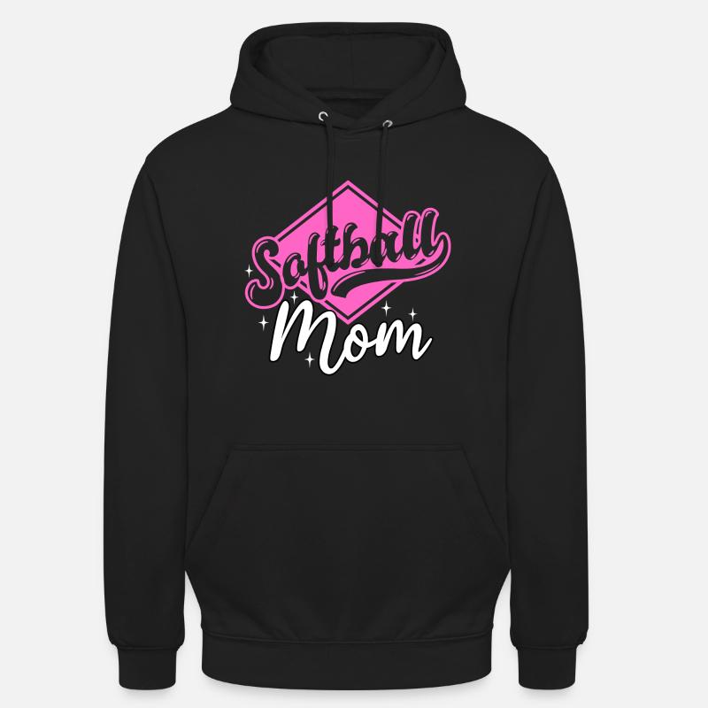 Maman de softball - Sweat-shirt à capuche unisexe - noir