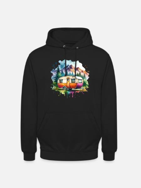 Camping Camper Caravan - Unisex Hoodie - black