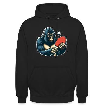 Ping-pong - Sweat-shirt à capuche unisexe - noir - Devant - Alina (178cm) & Michal (187cm)