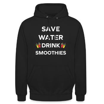 Save water drink smoothies - Unisex Hoodie - black - Front - Alina (178cm) & Michal (187cm)