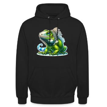 Leguan - Unisex Hoodie - Schwarz - Vorne - Alina (178cm) & Michal (187cm)