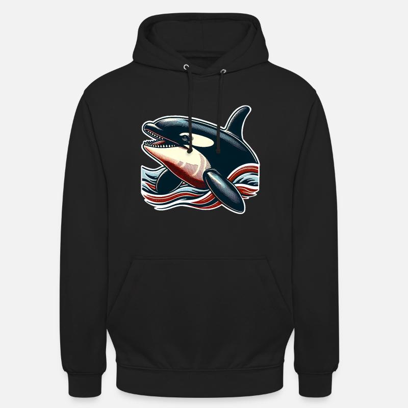 Orque Épaulard - Sweat-shirt à capuche unisexe - noir
