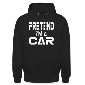 Ich bin ein Auto schnelles Halloween Kostüm - Unisex Hoodie - Schwarz - Vorne - Alina (178cm) & Michal (187cm)