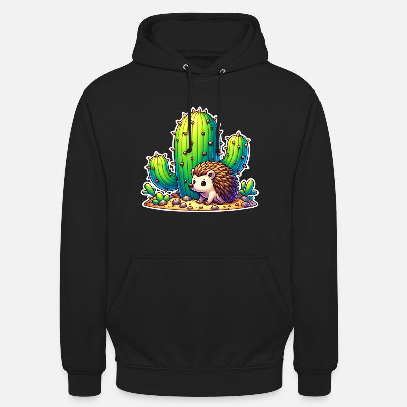 Cactus hérisson - Sweat-shirt à capuche unisexe - noir