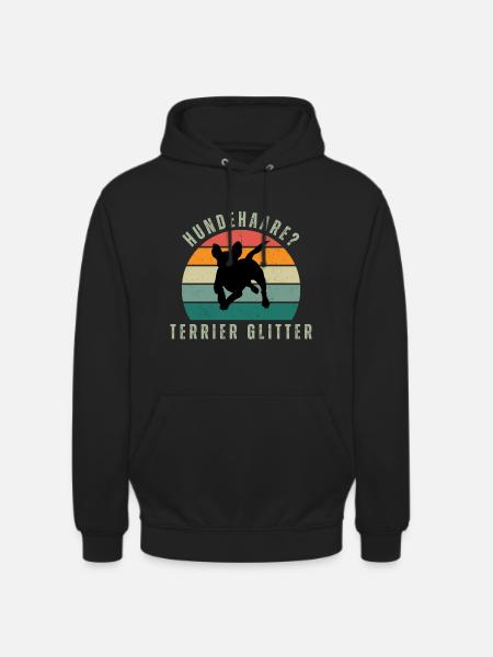Terrier Glitter Retro Sunset - Unisex Hoodie - Schwarz
