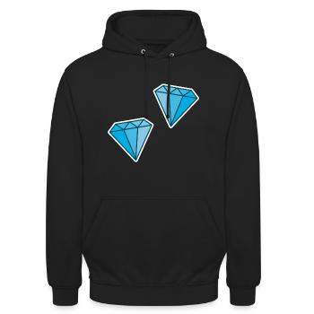 Diamond Jewelry Gift - Unisex Hoodie - black - Front - Alina (178cm) & Michal (187cm)