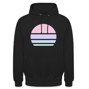 Sun Pastel Retro Pattern Vintage - Unisex Hoodie - black - Front - Alina (178cm) & Michal (187cm)