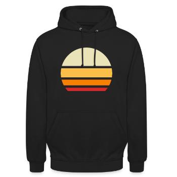 Sonne Retro Muster Vintage - Unisex Hoodie - Schwarz - Vorne - Alina (178cm) & Michal (187cm)
