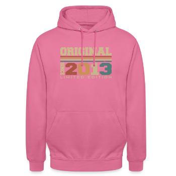 Original 2013 Retro Gift 11th Anniversary 2013 - Unisex Hoodie - pink - Front - Alina (178cm) & Michal (187cm)