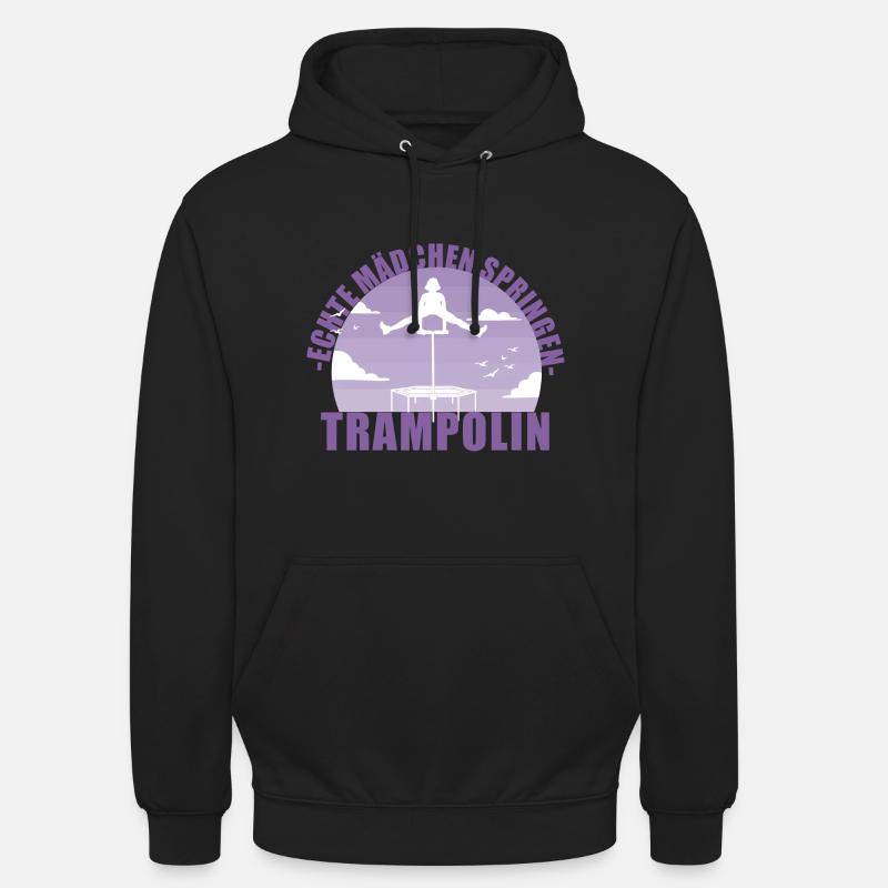Echte Mädchen springen Trampolin Geschenk - Unisex Hoodie - Schwarz