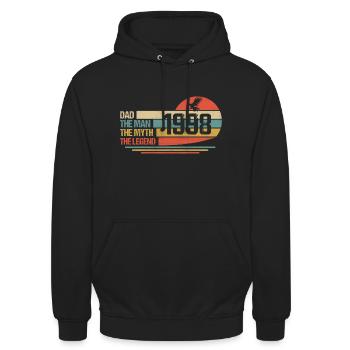 Meilleur Papa Du Monde Depuis 1998 Fête Des Pères - Sweat-shirt à capuche unisexe - noir - Devant - Alina (178cm) & Michal (187cm)